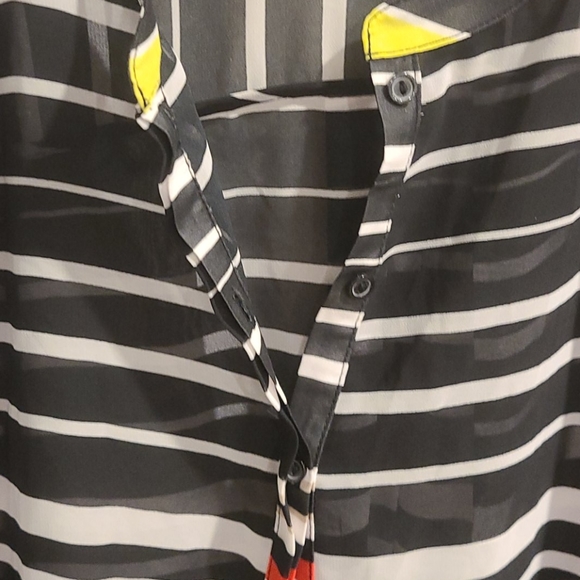 NWT A.N.A sheer black striped blouse - Picture 3 of 7